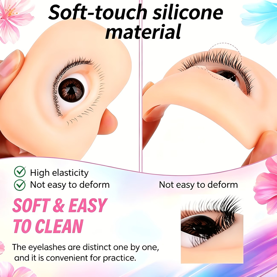 Eyelash Extension Model - 3-warstwowe rzęsy wielokrotnego użytku, oczy manekina,