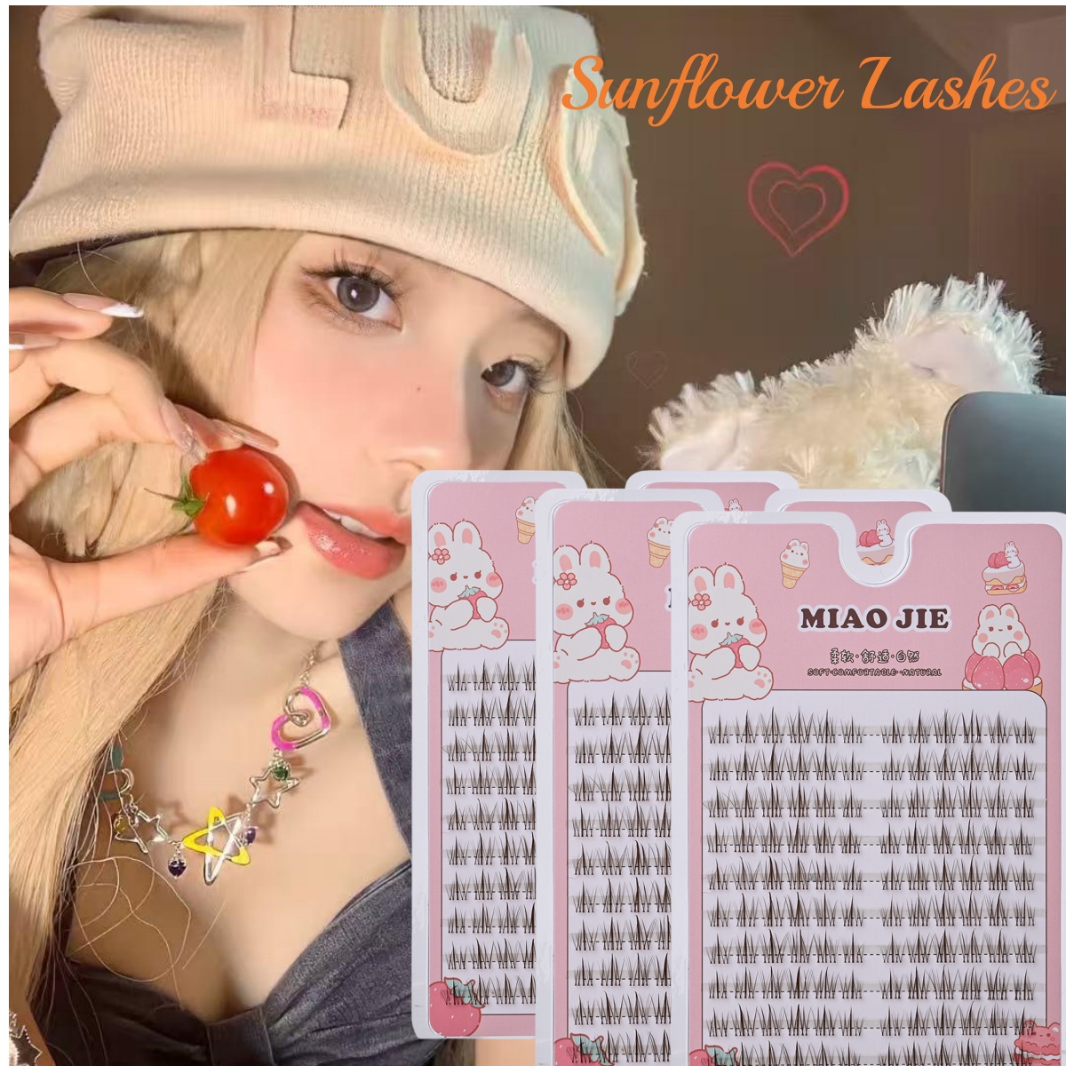 Eyelash Extension In Chinese - MIAOJIE brązowy słonecznik sztuczne rzęsy czarne