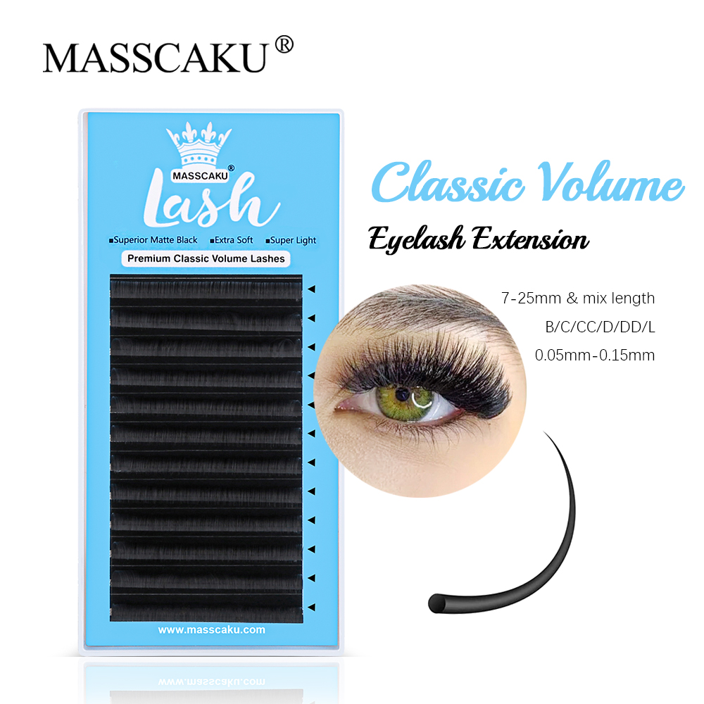Eyelash Extension Review - MASSCAKU 0.05/0.07/0.10/0.15mm klasyczne regularne przedłużanie rzęs