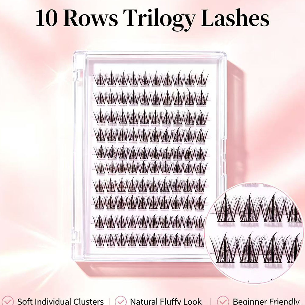 Eyelash Extension No 10 - Wysokiej jakości samoprzylepne rzęsy w kępkach
