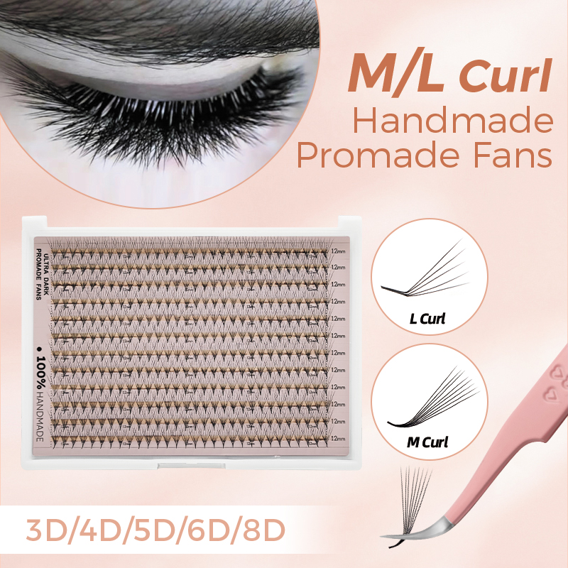 Eyelash Extension Hybrid - 360/600 Rzęsy Bukietowe L Curl M