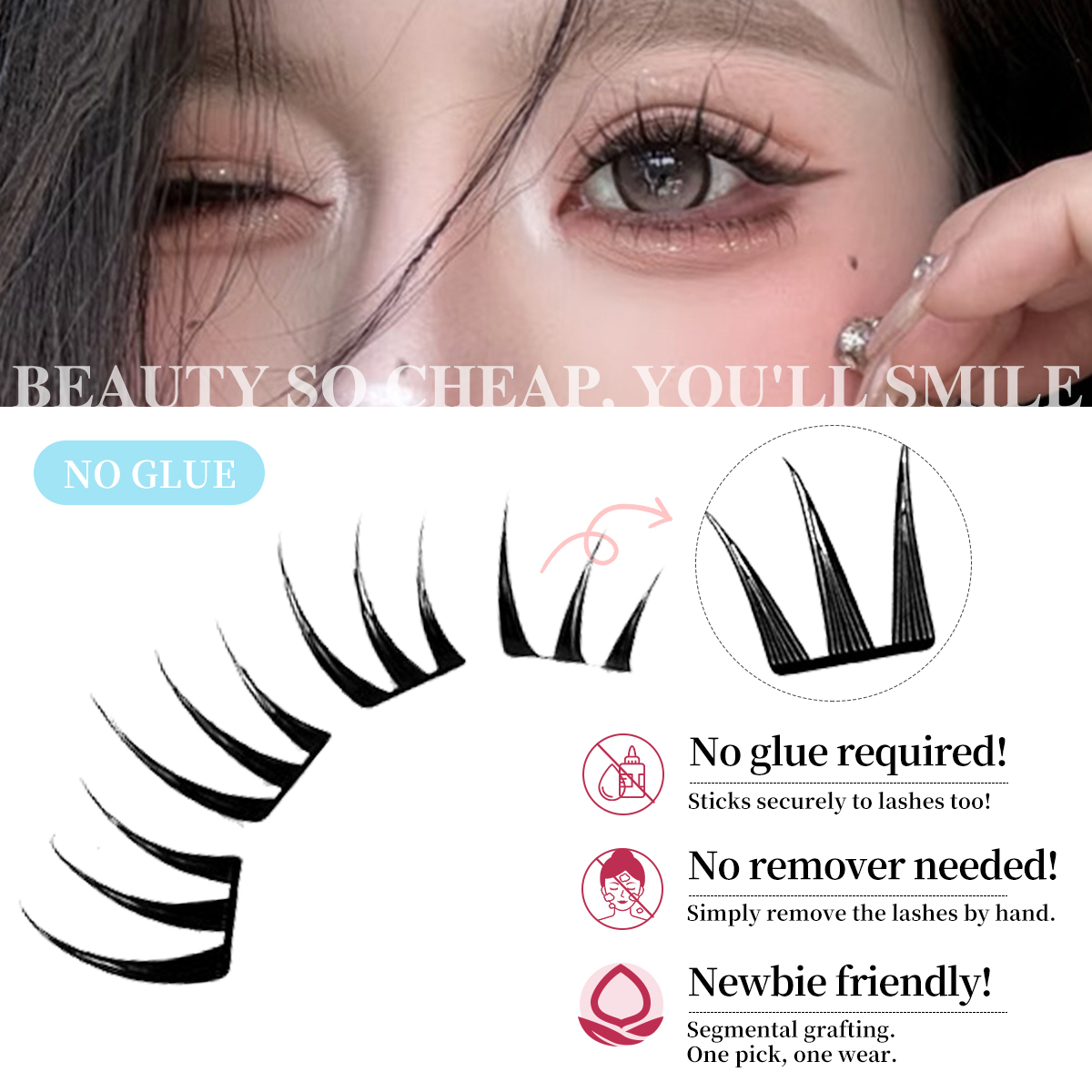 80 Kępek Sztucznych Rzęs Bez K – Eyelash Extension No 10 recenzja i cena